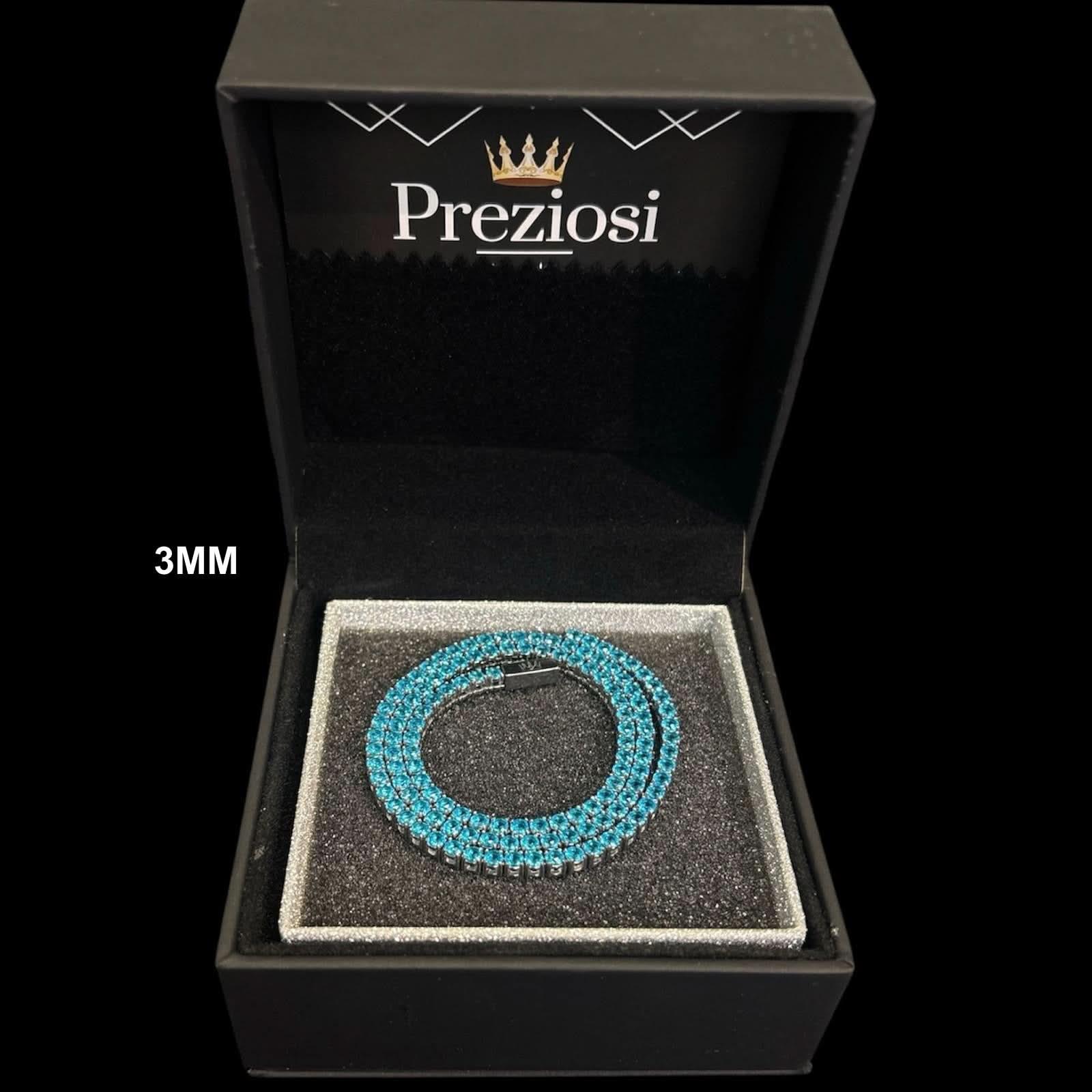 Collana Tennis Blu Azzurra Luxury Inox - Preziosi Milano 