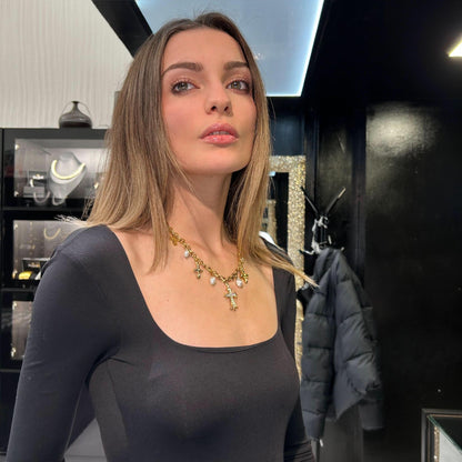 Collana Croci Oro & Perle - Preziosi Milano 