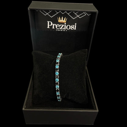 Bracciale Tennis Nero Azzurro - Preziosi Milano 